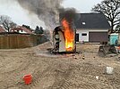 Brand eines Bauwagens